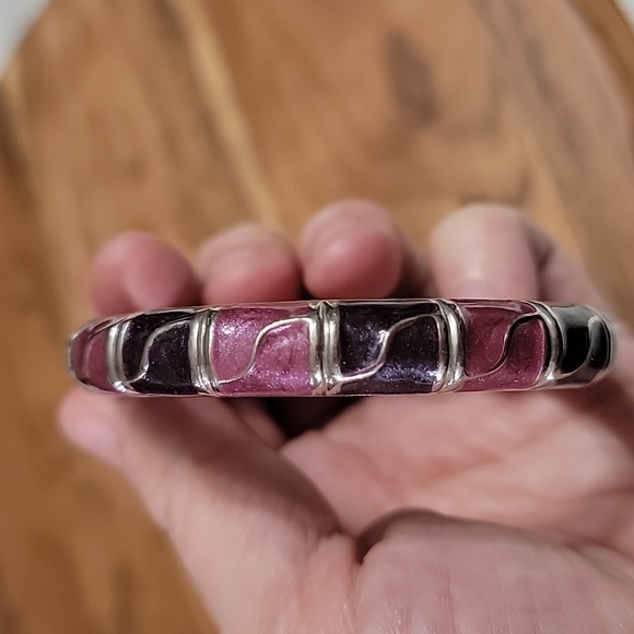 Apt.9 Purple Mauve Enamel Clamper Bracelet - Picture 6 of 7